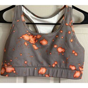 Nike Dri-Fit Women's Sports Bra SMALL Gray Black Swoosh Pullover Racerback Nike